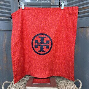 Tory Burch Double T Logo Large Drawstring Dust Bag Orange Pink